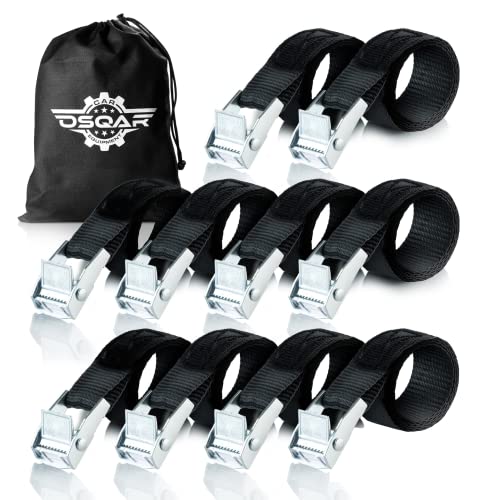 OSQAR® 10 Befestigungsriemen [40cm/20mm/125kg] Zurrgurte mit verzinkten...