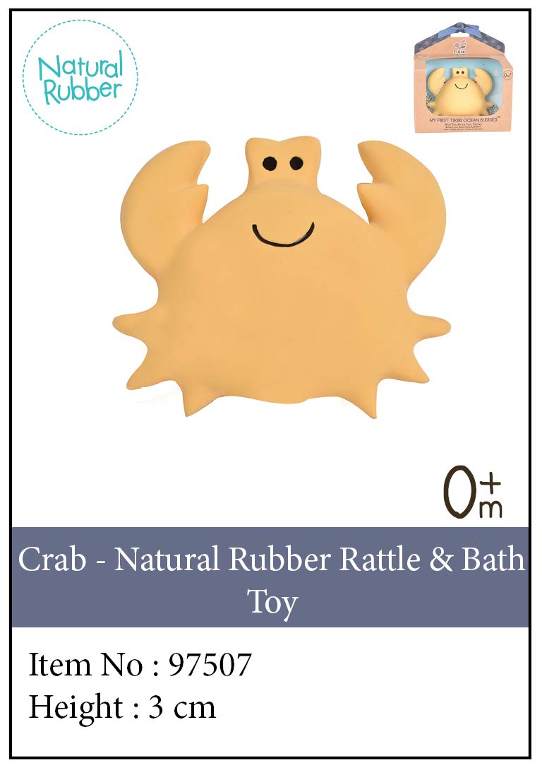 Tikiri Sonaglio Delfino Ocean Buddies – 100% Caucciù Naturale, Giocattolo Per Bagnetto E Massaggiagengive, Eco-friendly