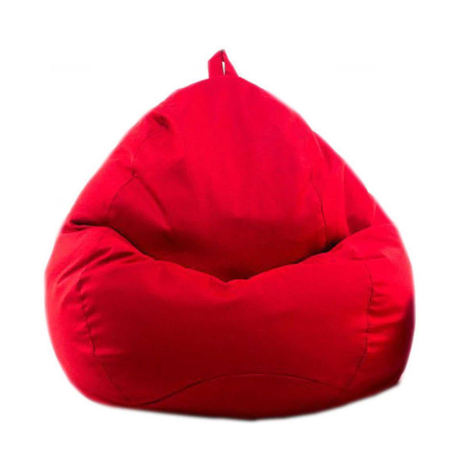NIBHZ Bean Bag Cover Big Cotton Linen Lazy BeanBag Chair Sofa Covers Puff Relax Lounge Couch,Red A-70x80cm