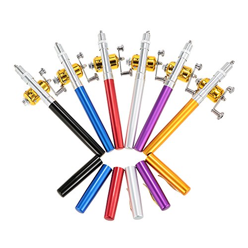 Caneta, Andoer Conjunto de kit combinado para carretel de vara de pesca Mini caneta telescópica port
