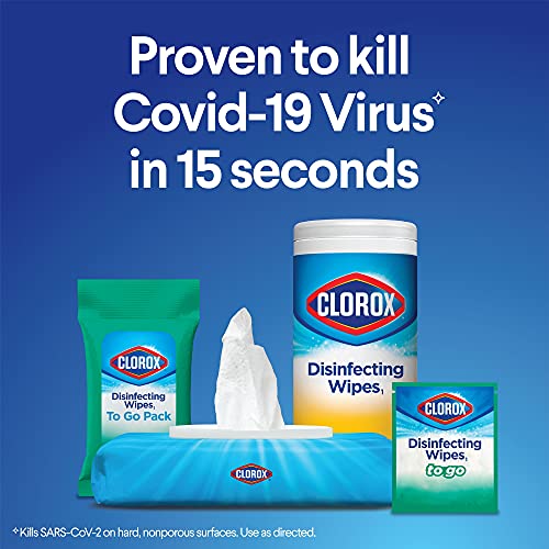 Clorox Disinfecting Wipes To Go, Bleach Free Cleaning Wipes In Bulk, Wipes With Fresh Scent, Kills Bacteria, Individually Wrapped, 1 Count Each, (Pack Of 100) #TOP1