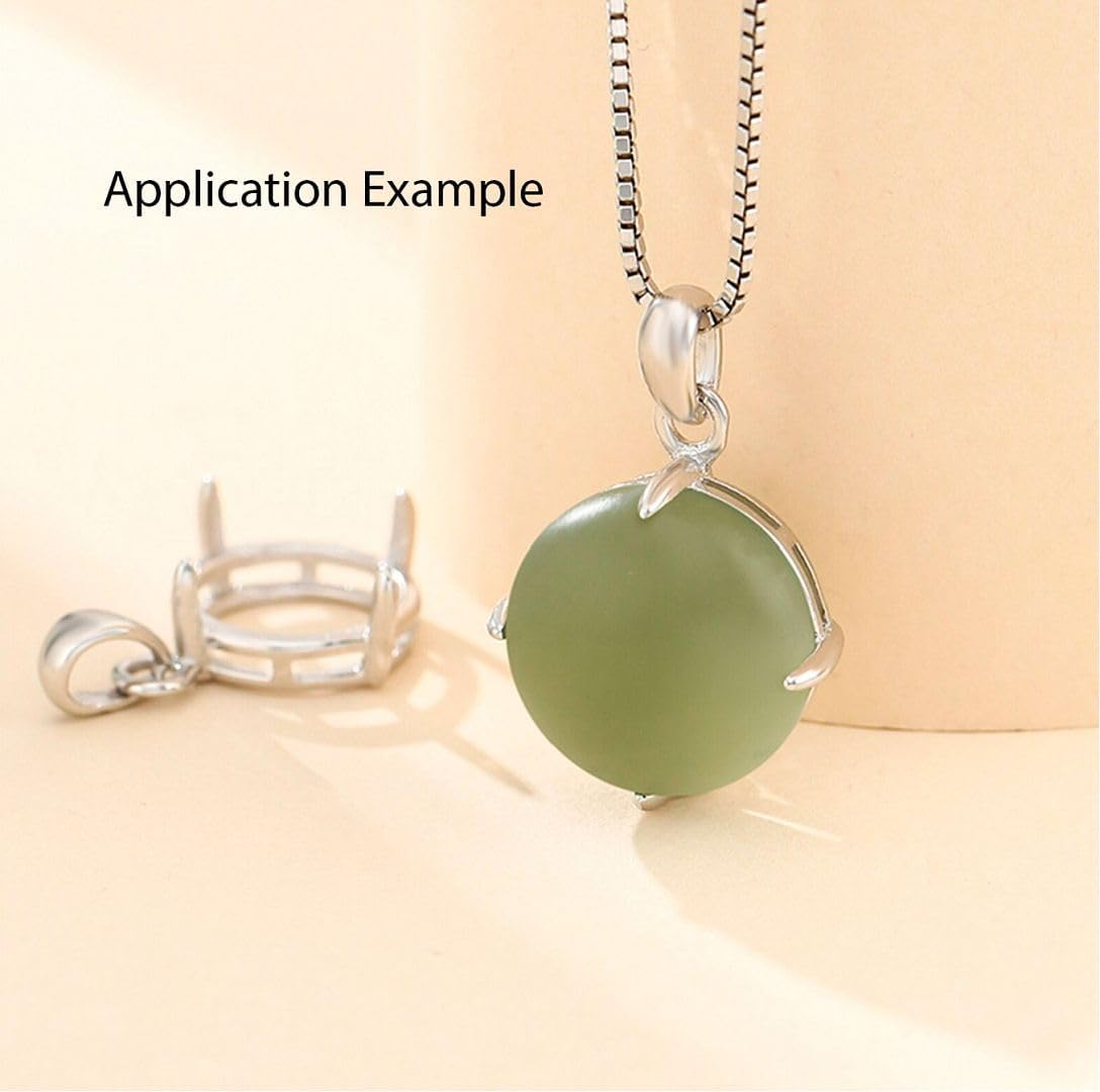 5pcs Adabele Authentic 925 Sterling Silver Hypoallergenic Open Back Bezel Blank Tray Setting for 6mm Round Cabochon Pendant DIY Craft Jewelry Making SS98-6