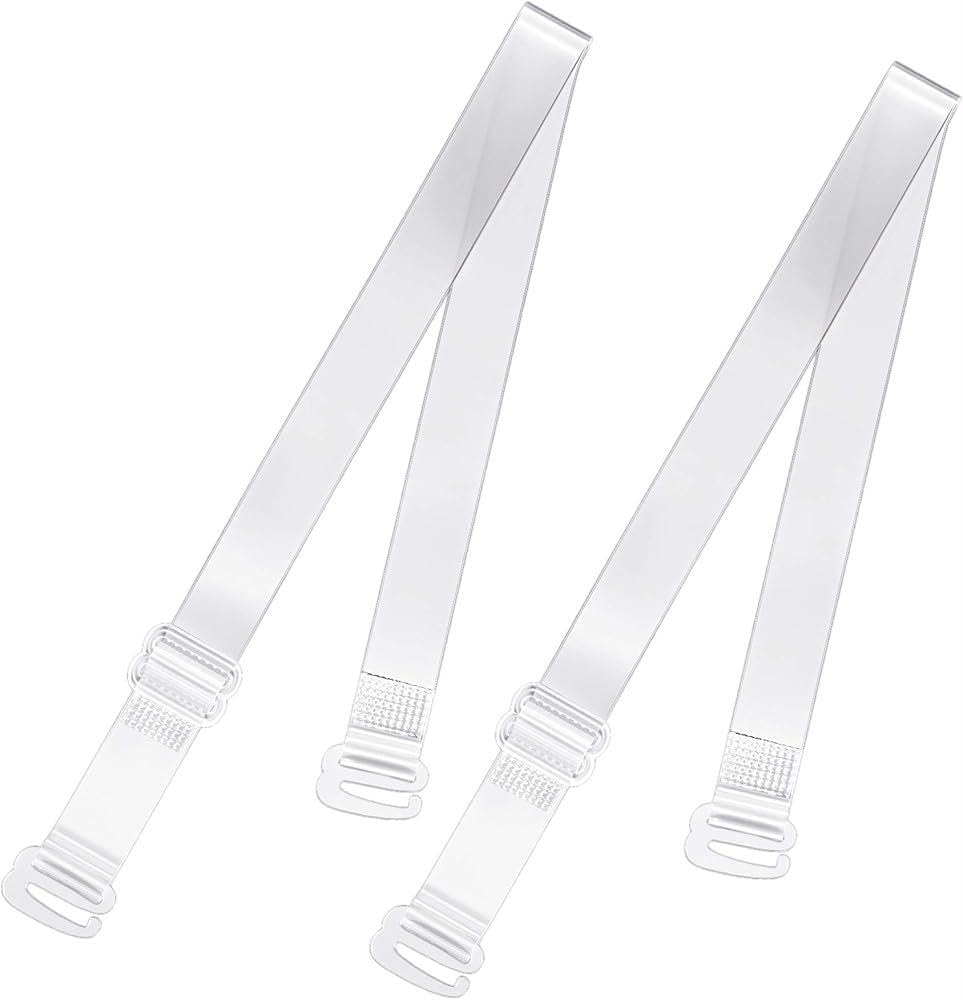 Women's Transparent Plastic Detachable Transparent Straps Bra Strap Plastic Metal Free Size Pair -1-image-10