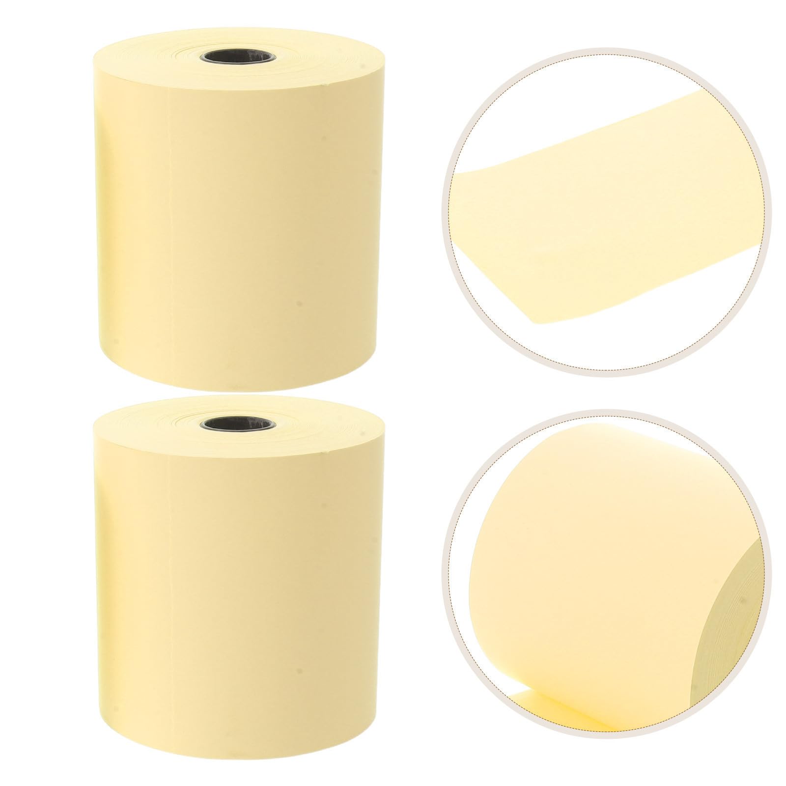 Homoyoyo Rollo de Papel Térmico para Impresora Impresión Clara y Portátil, Color Amarillo, 4 Rollos para Dispensadores de Tickets en Hospitales y Restaurantes