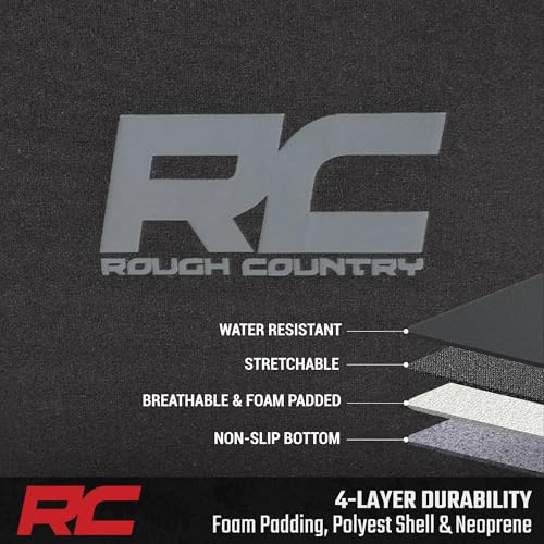 Image of Rough Country Neoprene Front Seat Cover for Ford F-150, Lightning, F-250 & F-350 (2015-2026) Crew Cab w /Front Bench Seat