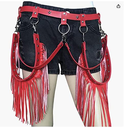 Women Body Harness Garter Punk Leather Waist Belts With Fringe Gothic Leg Tassel Belt For Dress Festival Dance Consume #TOP3