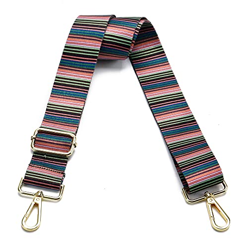 Image of Purse Strap Gold Hardware Replacement Crossbody Bag Strap, Wide Adjustable Shoulder Strap