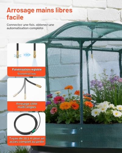 VEVOR Carré Potager Surélevé Métal Lit Jardin Ovale 180x90x30 cm Arrosage Auto - vue 4