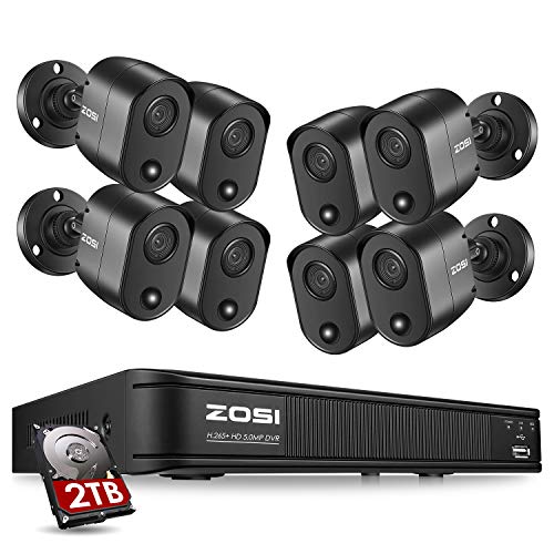 ZOSI 2K 5MP Home Security Camera System Outdoor Indoor, H.265+ CCTV DVR Recorder