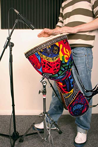 BND Drums Mini Djembe Drum Djembe jembe is a Rope-Tuned Covered Goblet Drum Played with Bare Hands Originally from West Africa (Blue, 6x14) - Thumbnail 2