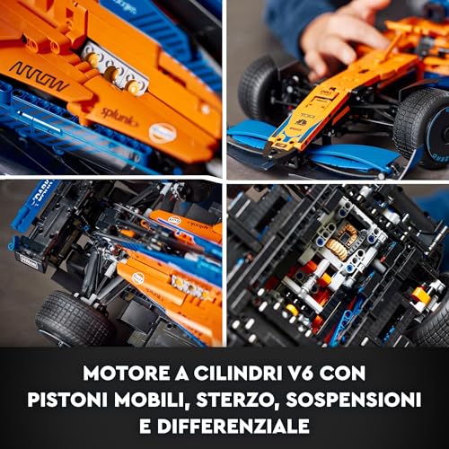Technic Monoposto McLaren Formula 1, Replica dell'Auto Supercar per Adulti da 1.434 Pezzi, Idea Regalo per Lui, Lei, Uomo e Donna, Modellino da Costruire di Macchina da Corsa da Collezione 42141 - Lego - Immagine 3