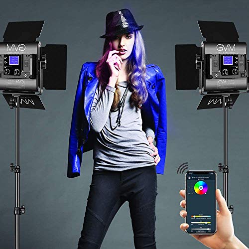 Luz de vídeo LED GVM RGB, iluminação de fotografia 800D com controle de aplicativo, luz de vídeo par