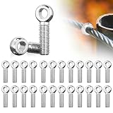 26 Stück M5 x 20mm Drehbolzen Fischaugenbolzen, 304 Edelstahl Ringmutter Ring Schraube Augenbolzen M6 Augenschraube für Automobilindustrie Ventile Rohre
