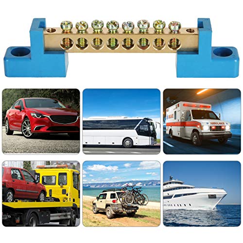 8 Terminal Bus Bar Terminal Block 10 Pack Brass Wire Screw Terminal For Car Boat Marine Ground Power Distribution Terminal Block #TOP5