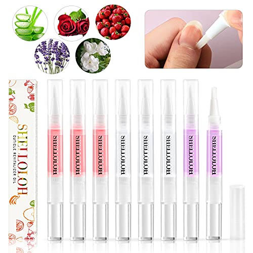 Shelloloh Nail Cuticle Oil Pen Set 8Pcs Nail Nutrition Oil Nail Care Kit for Gel Nail Polish Repair Pen Nail Art Tools Accessories kit