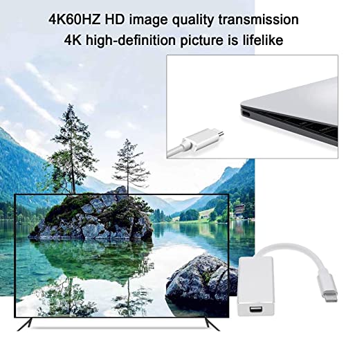 YINETTECH USB-C to Mini DP Adapter USB Type C to Mini DisplayPort Converter Cable for Computer PC Desktop Laptop Projector High-Definition Television Monitor Set-Top Box - Image 3