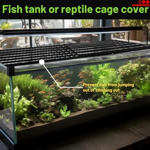 Image of Premier Plants 6MM Acrylic Aquarium Fish Tank Lid Cover Support Clip Clamp for Rimless Aquarium And Glass Top, Plastic Fish Tank Cover, Aquarium Hoods 6 Pieces (Black 2 Pcs Grid Divider & 6 Pieces 6 MM Holder)