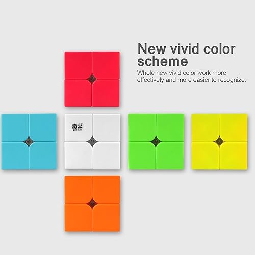 Miniatura 6 de D-FantiX QY Toys Qidi S2 - Cubo de velocidad de 2 x 2 pulgadas cubo de rompecabezas sin calcomanías para niños