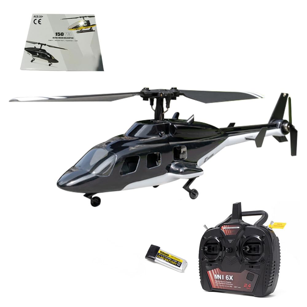 Helicóptero F150BL V3 Air-Wolf RC con luces LED, 2.4G 5CH AHSS Frecuencia Hopping Helicóptero de control remoto con control de vuelo CC3D y giroscopio de 6 ejes - RTF