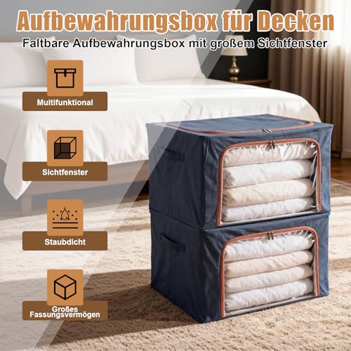 Cajas de almacenamiento con ventana para ver la ropa sin abrirlas 3