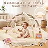 5-in-1 Baby Activity Gym & Play Mat with 6 Hanging Toys, Tummy Time Pillow & Cards - Extra Large, Reversible Machine Washable Pad - Gift for Newborns, Infants 0-12 Months, Cream #2