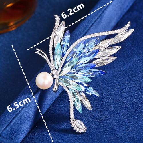 Image of Dainty Brooch Pin for Women, Rhinestone Scarf Shawl Costume Brooches and Pins Flower Boutonniere Hat Bag Suit Dress Accessories Pearl Brooches Lapel Pins