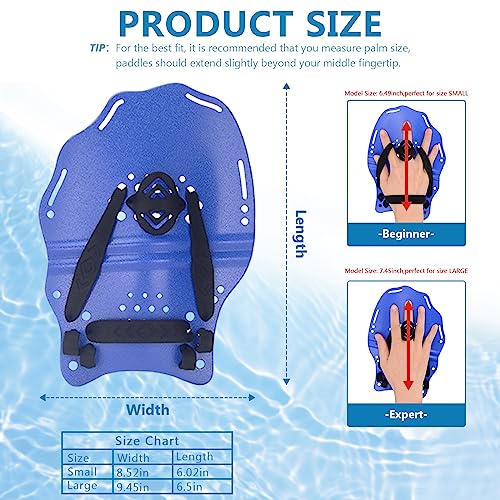 image for Hikeen Swim Paddle Hand, Swim Training Hand Paddles with Adjustable St
