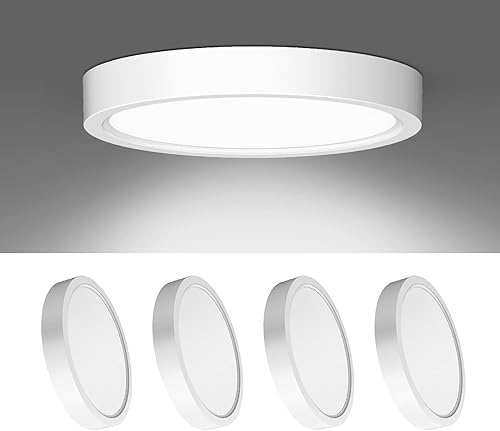 Miniatura 1 de Paquete de 2 lámparas LED de techo empotradas, lámpara de techo pequeña de 6.7 pulgadas, accesorios de iluminación de montaje en superficie redonda