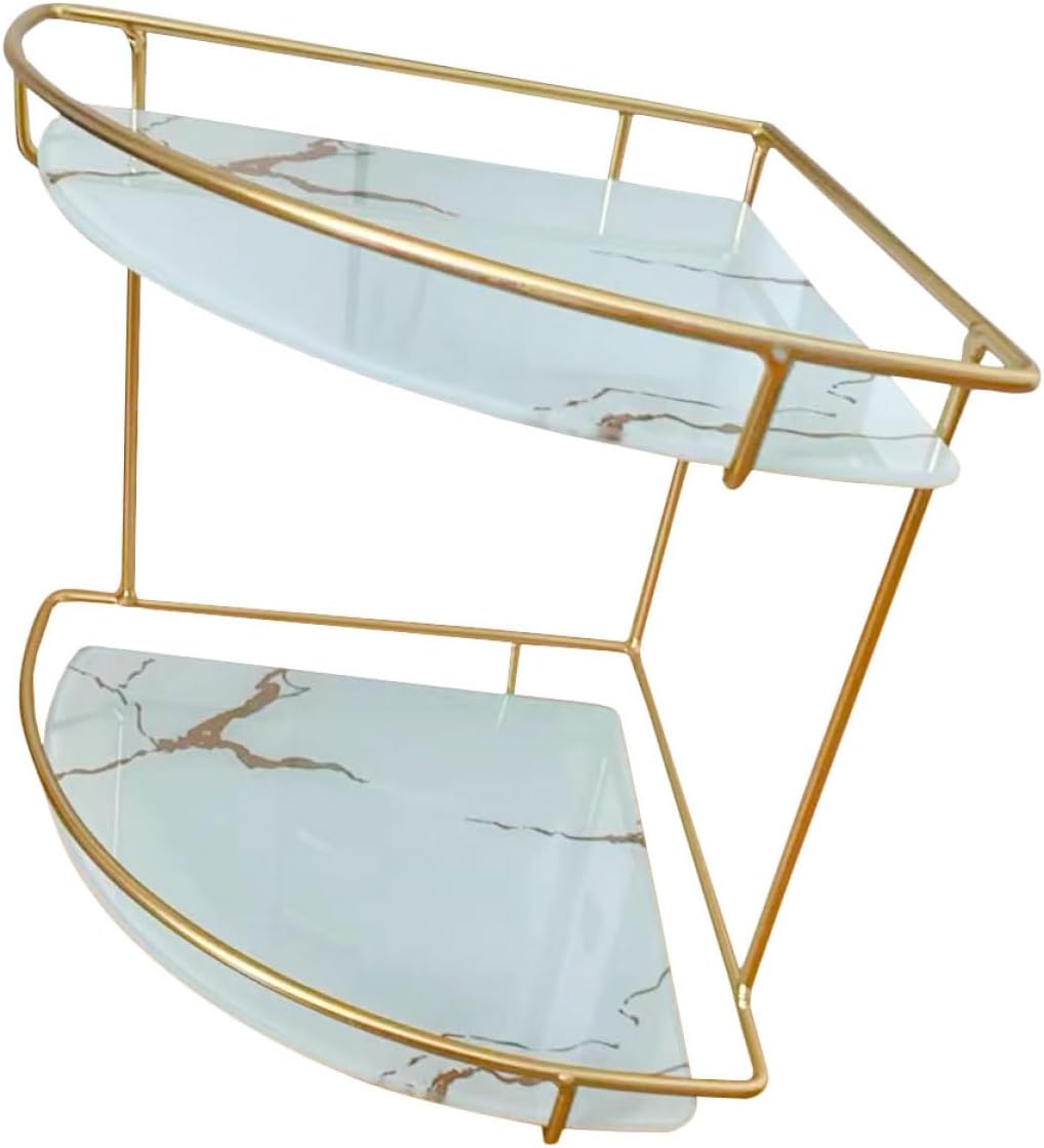 Triangular Corner Shelf and Desktop Storage Rack for Bathroom Kitchen Bedroom Space-saving Makeup Organizer Vanity and Skincare Product Holder