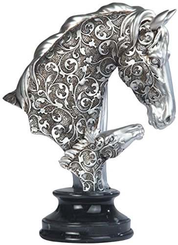 Stealstreet Ss-G-11680 Silver Toned Engraved Father And Son Horse Statue, 10" #TOP19
