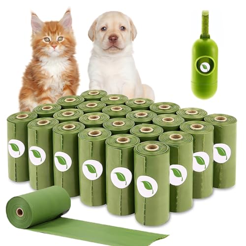 Bolsas de Basura, Bolsas para Excrementos de Perro, 555 Bolsas, Biodegradables, Impermeables, con Dispensador, Extra Gruesas y Resistentes, 100% a Prueba de...