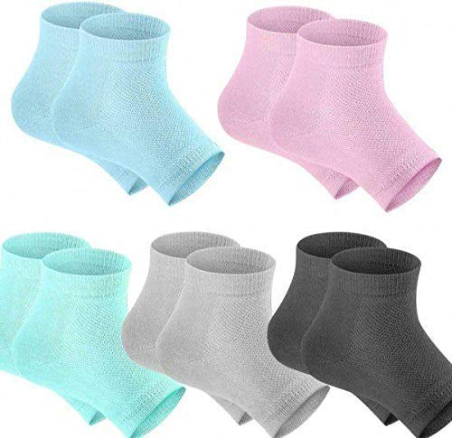 DAIDSUKE® (Pack Of 2 Pair) Crack Cotton Foot Protector Moisturizing Socks with Spa Gel Heel Pain Relief Silicone Gel Pad Heel with Spa Botanical for Men and Women Cotton Socks (Multi Color)-image-36