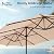PHI VILLA 8 Piece Patio Dining Set with 13ft Patio Umbrella (Beige), 6 Outdoor Padded Swivel Dining Chairs & 1 Large Metal Dining Table with 1.9" Umbrella Hole, for Lawn Garden Backyard