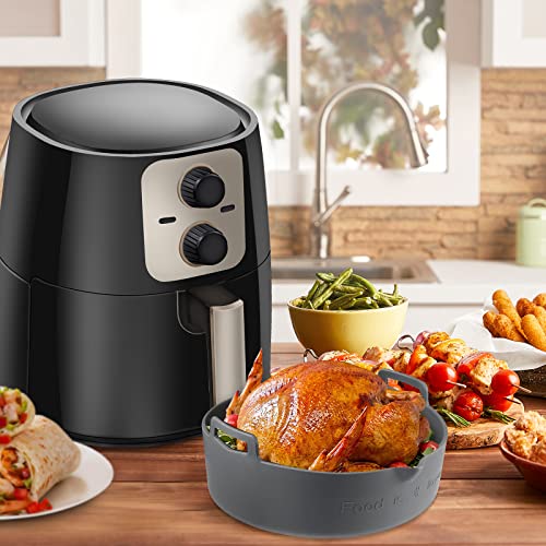 Sunseeke Air Fryer Silicone Pot, 8.5” Silicone Air Fryer Basket, Round Air Fryer Reusable Liners, Replacement Parchment Paper For Baking, Fits 5-7Qt Or Bigger Air Fryers, Food Safe, Odorless (Gray) #TOP2