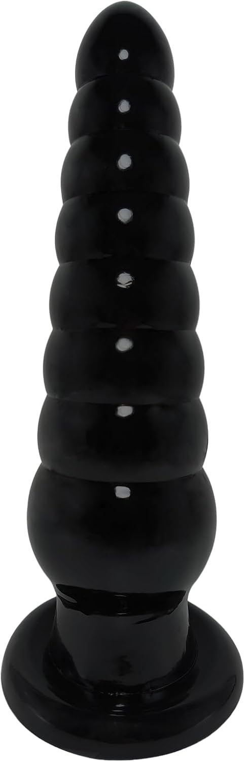 Super Big Anal Plugs Anal Beads Giant Butt Plug Trainer Sex Toys with Strong Suction Cup Soft Flexible Anal Butt Plug Anal Stretcher for Men Women Couples Huge Anal Sex Toys (Black)