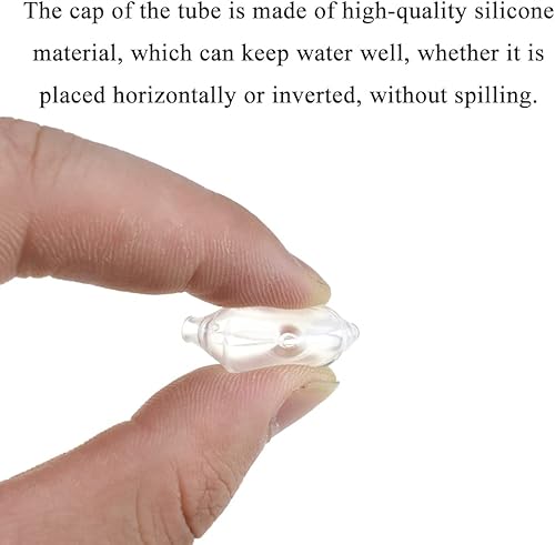 Miniatura 4 de HAHIYO 60 tubos florales de plástico transparente de 1.6 x 0.7 pulgadas, viales de flores con tapas de silicona para plantas, arreglos de flores