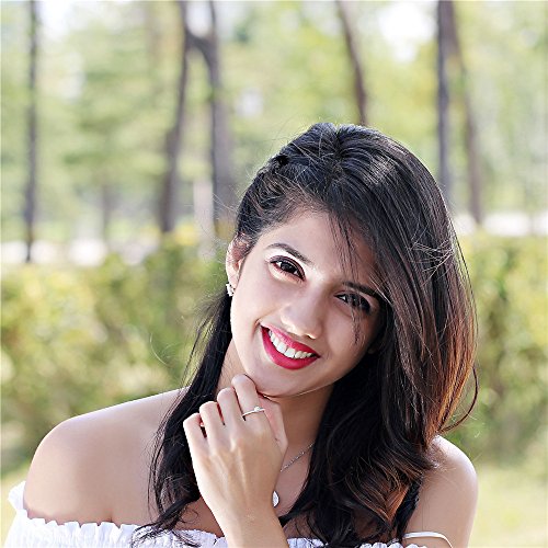 Uloveido Women's 925 Sterling Silver Half Eternity Band Simulated Pearl Solitaire Accent Stack Anniversary Ring for Women1.2g WE2482