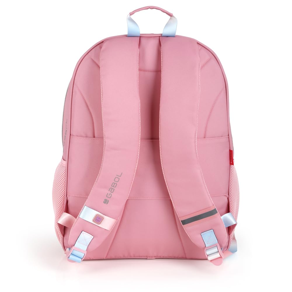 Gabol - Mochila Escolar Adaptable a Carro 34x46x20 cm Glam con 2 Compartimentos, Espalda Acolchada, Funda para Portátil 15,6'' y Base Reforzada