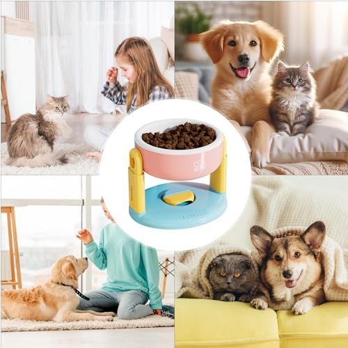 Huvqianu Erhöhter Katzennapf, höhenverstellbar, anhebbarer Saugnapf, Haustierbedarf, rutschfester Wasser- Futternapf für kleine, mittelgroße und große Hunde, Kätzchen, Welpen-4