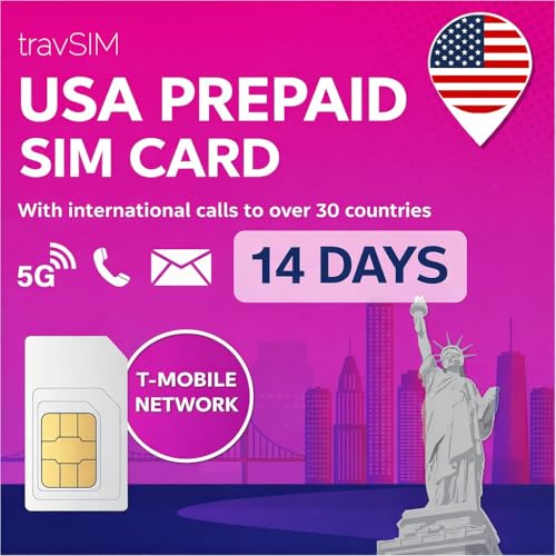 Carte SIM USA T-Mobile 14 jours data illimitée et appels vers la France