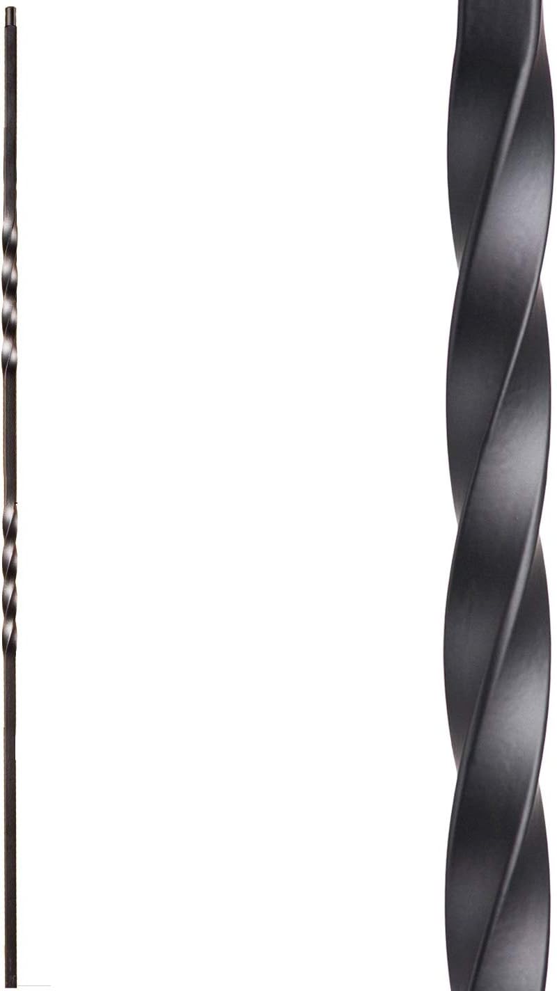 Satin Black 16.1.3-T Single Basket Hollow Iron Baluster for Staircase Remodel, Box of 5