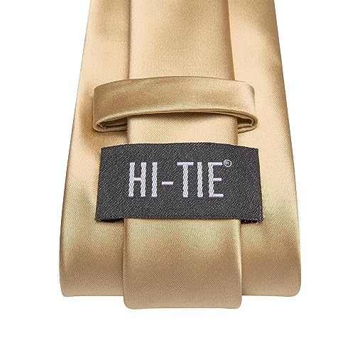 Image of Hi-Tie Men's Silk Ties Formal Woven Classic Necktie Pocket Square Cufflinks Lapel Pin Set Wedding Business