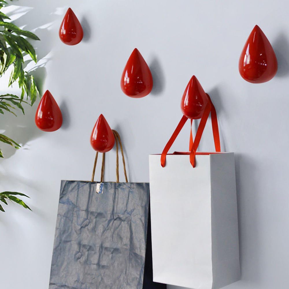 ESUPPORT Modern Decor Creative Coat Hanger Hooks Dressing Room Wall Decoration (Red, Small)