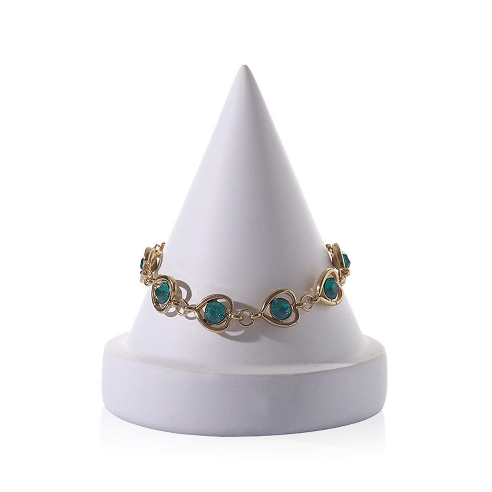 CJHFR472SG Jewelry Organizer Stands Ring Cone Display Stand Resin Tapered Finger Bracelets Jewellery Holder Jewelry Display Stand(White)
