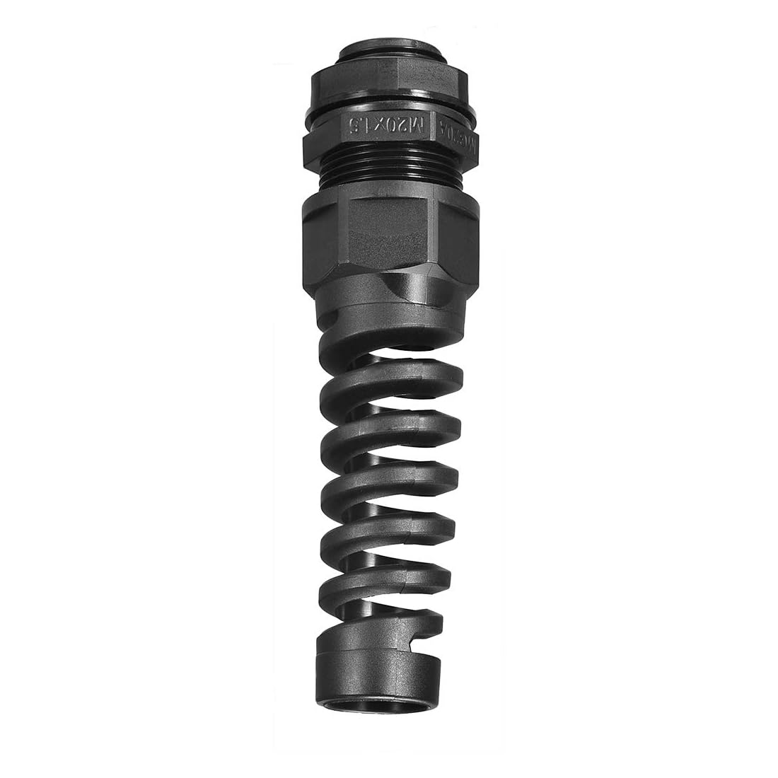 MACHSWON 2 Pcs M20 Cable Gland 6-12mm Wire Hole Waterproof Nylon Connector with Bend Protection and Locknut