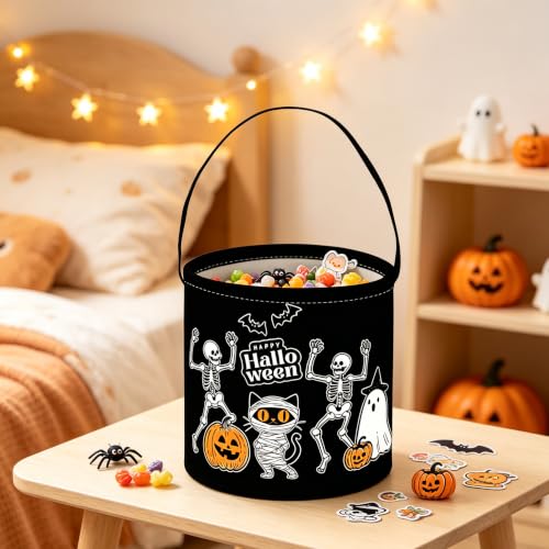 Image of ESSME Halloween Basket,Ghost Baskets,Gifts Bins,Book Bins Empty.(Balck Halloween)