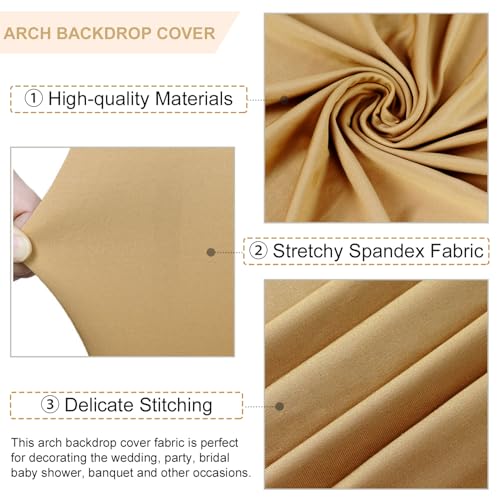 Chiara Wedding Arch Cover Set - Spandex Fitted Round Top Fabric for Baby Shower & Party Arch Backdrop - Image 4