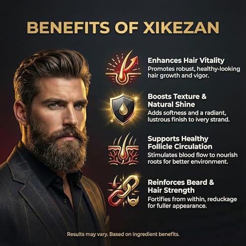 Image of XIKEZAN Men's Beard oil for men & Hair Growth -30ml | All Natural Formula for a Fuller | Healthier Beard and Hair - Softens, Strengthens | Promotes Growth (30ml) (Beard Oil with Roller)