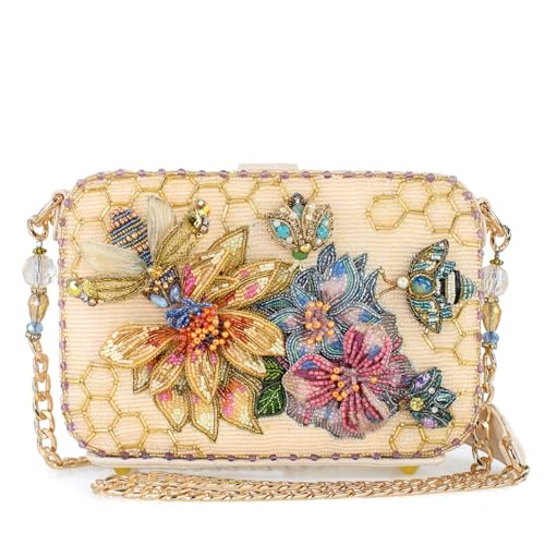 Mary Frances Garden Buzz Beaded Handbag Bee & Floral Crossbody Bag, Multicolor