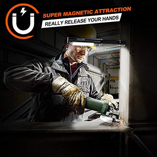 Nicron Worklight Flashlight Pocket Cob Magnetic Base Work Light, 500 Lumens Inspection Pen Light 5 Modes Led Flood Beam Wl15 Handheld Led Flashlight 3*Aaa For Car Repair, Household And Outdoor Use #TOP3